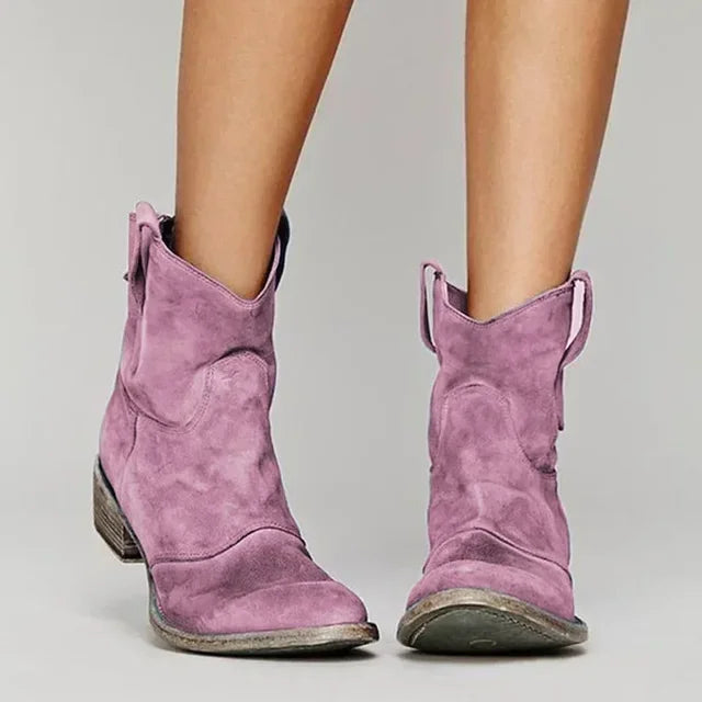 Sienna | Women’s Leather Vintage Cowboy Ankle Boots
