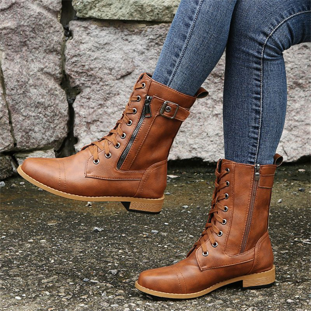Nora | Women’s Round Toe Zipper Boots