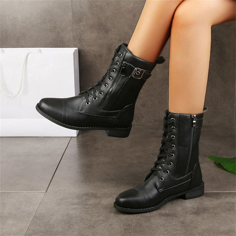 Nora | Women’s Round Toe Zipper Boots