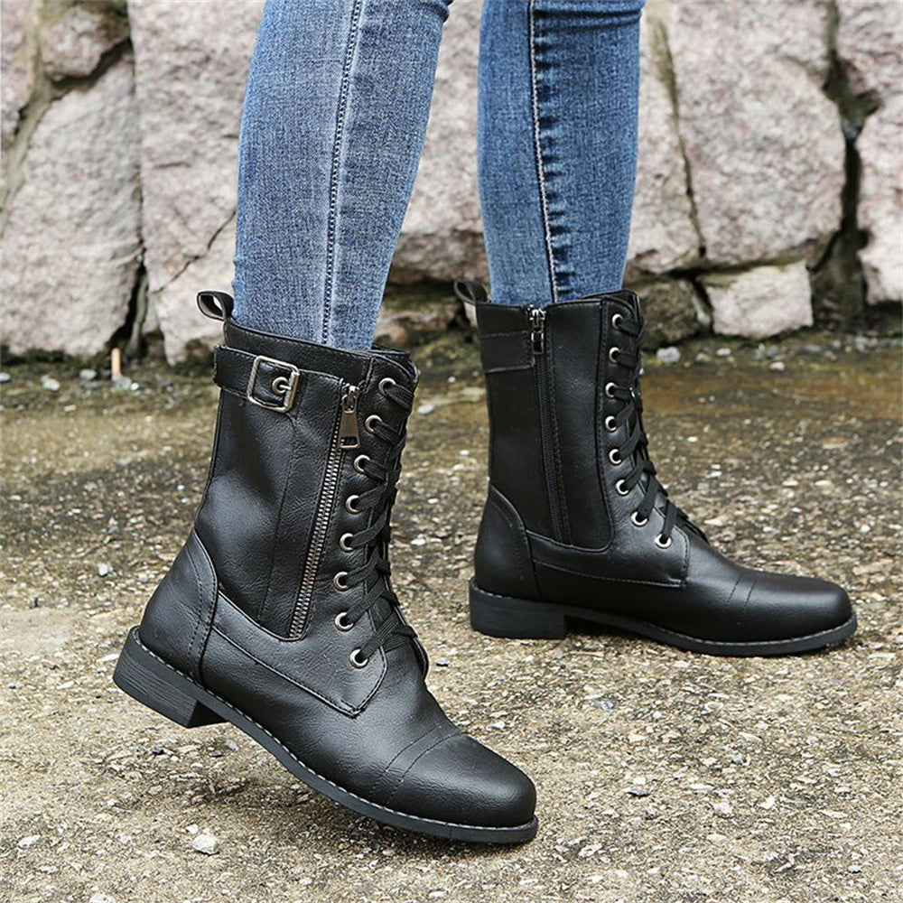 Nora | Women’s Round Toe Zipper Boots