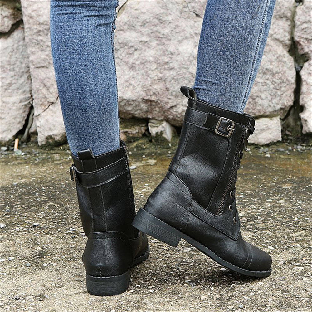Nora | Women’s Round Toe Zipper Boots