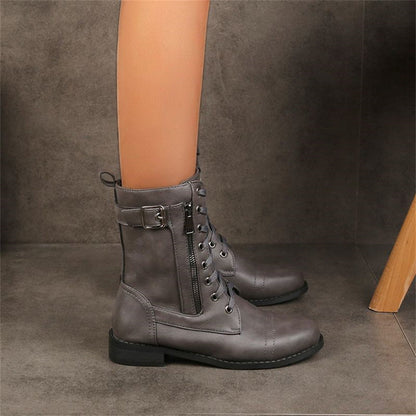 Nora | Women’s Round Toe Zipper Boots