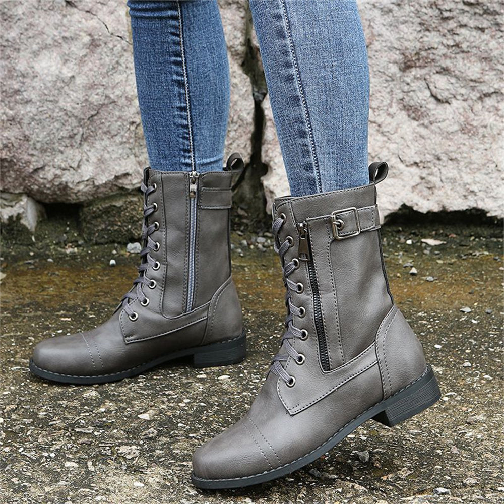 Nora | Women’s Round Toe Zipper Boots