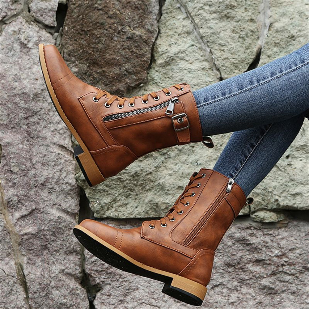 Nora | Women’s Round Toe Zipper Boots