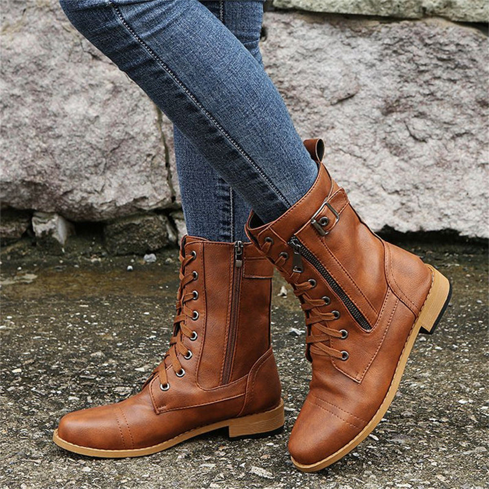 Nora | Women’s Round Toe Zipper Boots