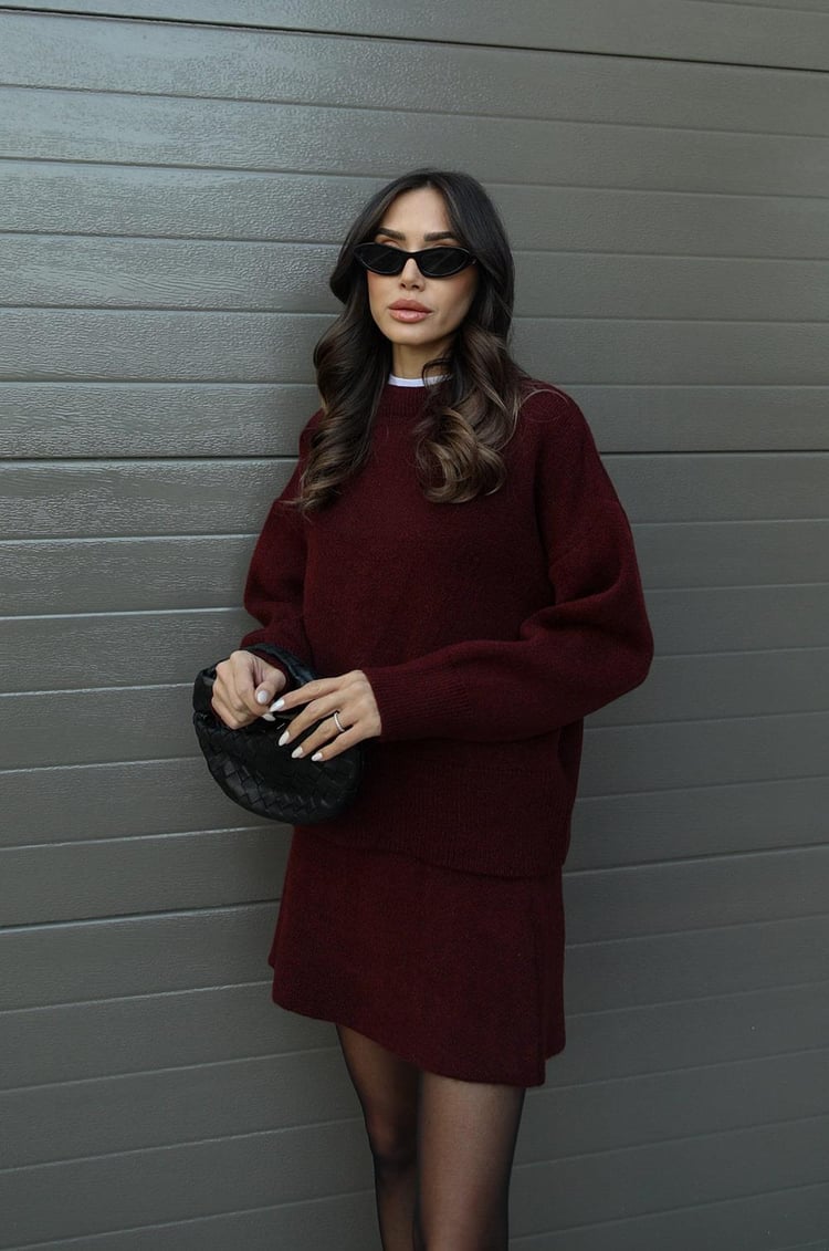 Serena | Women’s Two-Piece Knit Sweater and Skirt Set