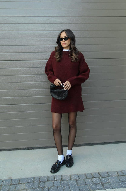 Serena | Women’s Two-Piece Knit Sweater and Skirt Set