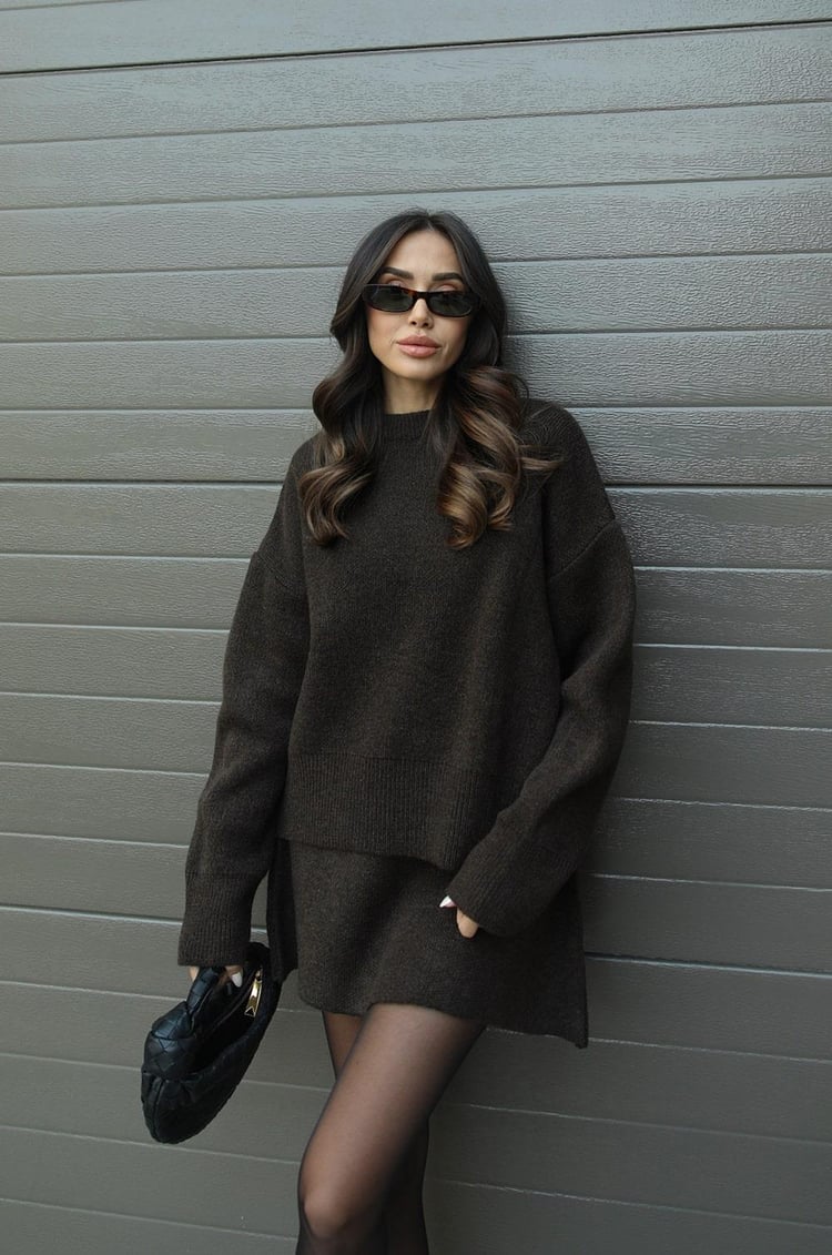 Serena | Women’s Two-Piece Knit Sweater and Skirt Set